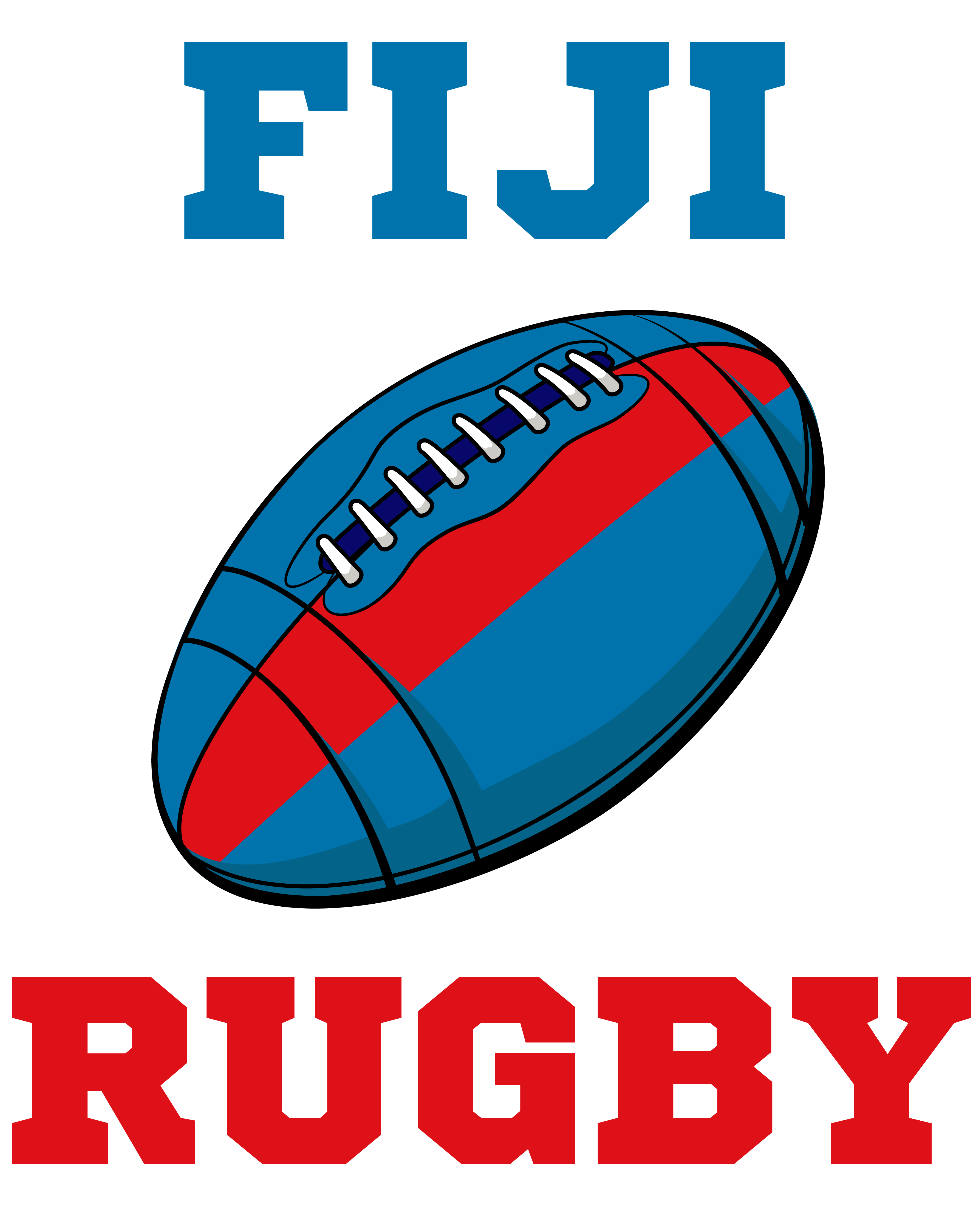 Fiji Rugby Ball Hoody (Sapphire Blue)